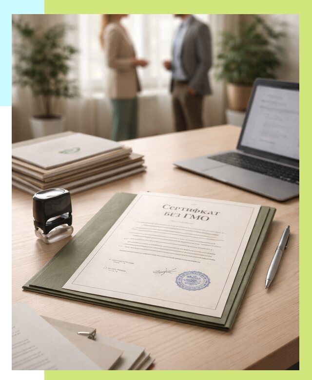 Сертификат без ГМО в Арсеньеве от 7710 р. оформить срочно Алешин-Рсн