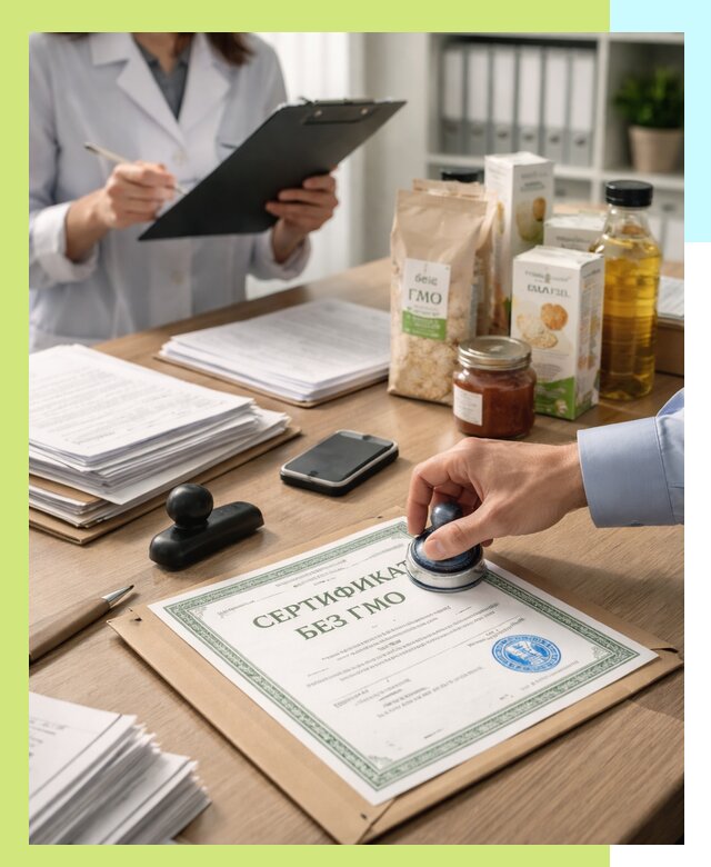 Получение сертификата Без ГМО для продукции в Арсеньеве